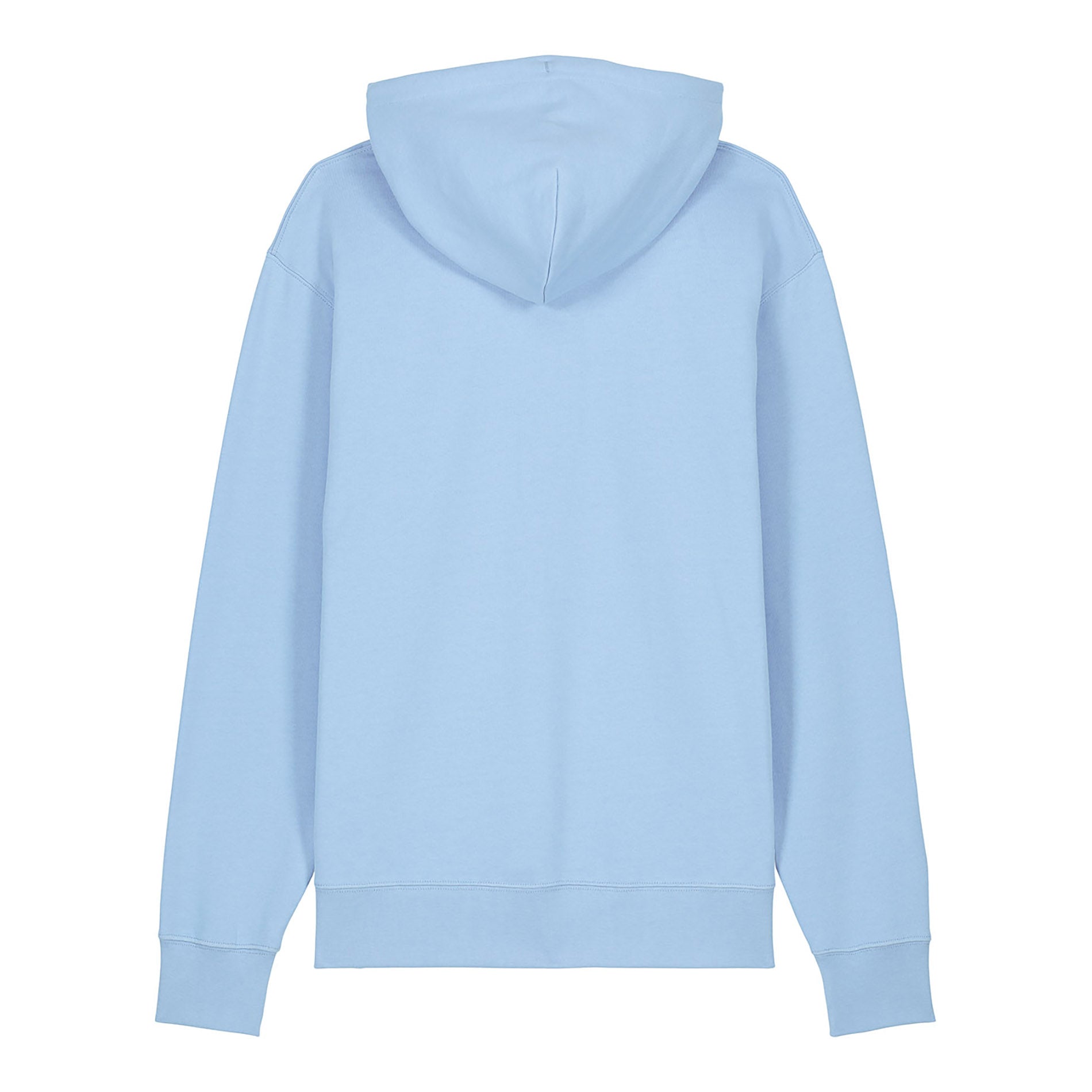 Rückansicht des Zip Hoodie Academy Blue von PsychoLab, schlicht und komfortabel mit Hoodie-Kapuze.