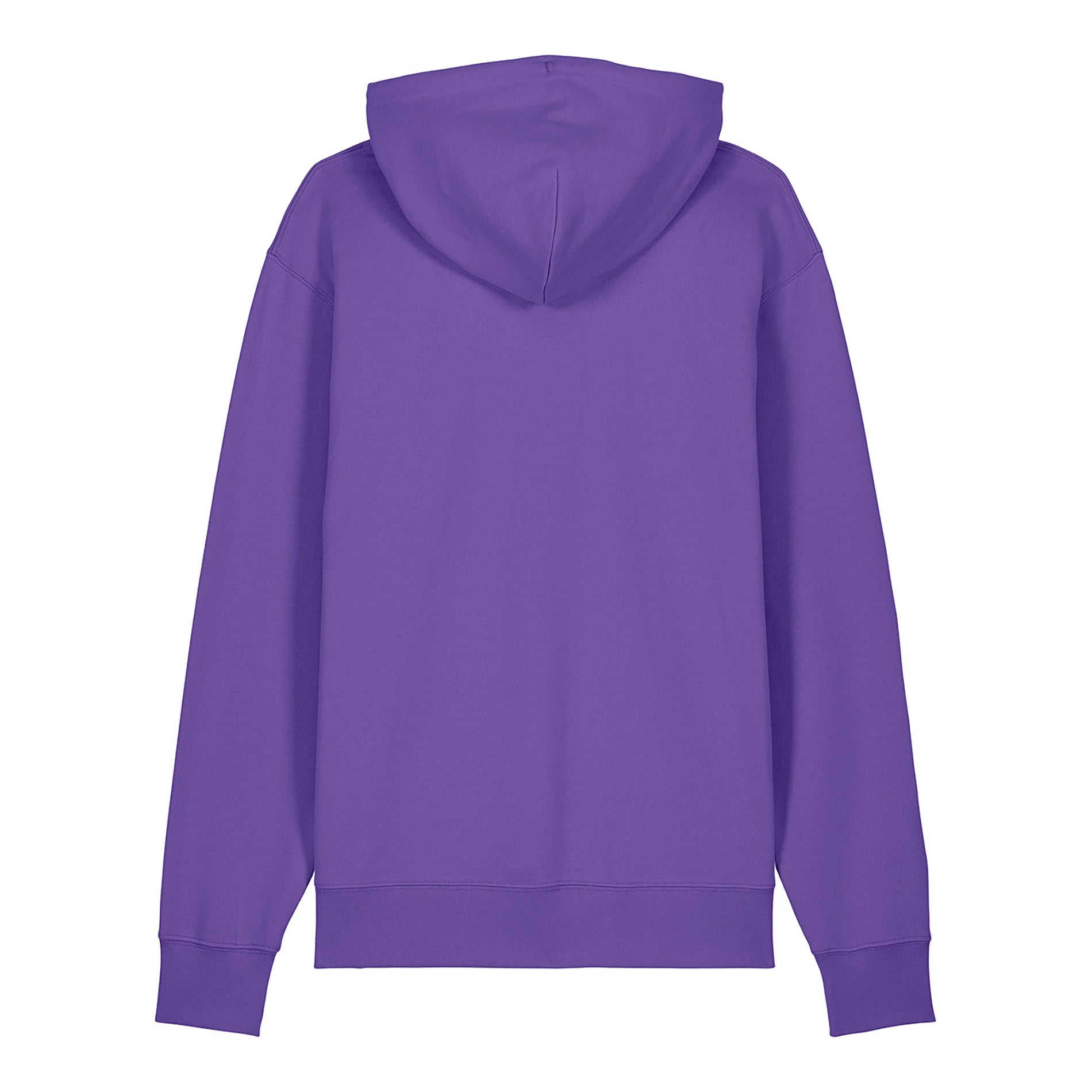 Rückansicht des Zip Hoodie Academy Purple von PsychoLab, der aus 100% Bio-Baumwolle gefertigt ist und urbanen Stil verspricht.