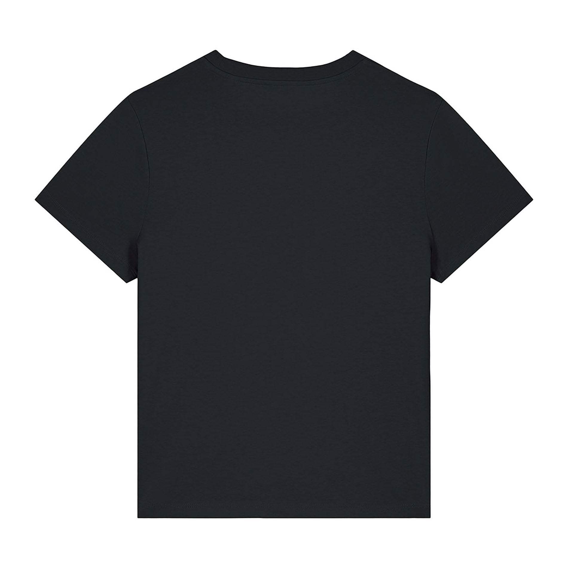 Rückansicht des Women's Shirt Racetrack in Schwarz von PsychoLab, zeigt minimalistische Stil und bequeme Passform.