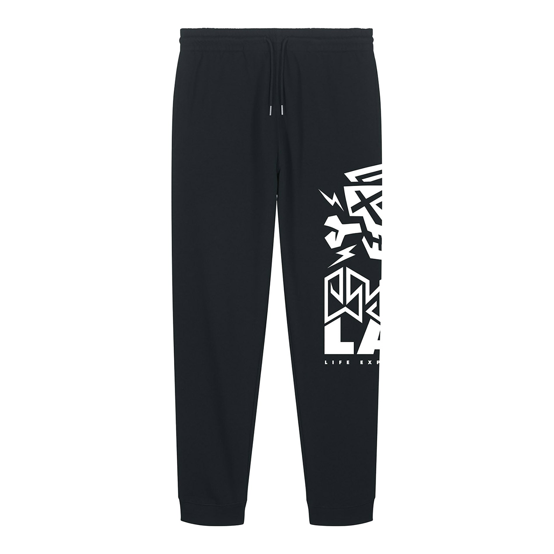 Schwarze Sweatpants "Pants Logo Black" von PsychoLab, ausgestattet mit elastischem Bund und Kordelzug für die perfekte Passform. Perfekt für entspannte Tage und Streetwear-Looks.