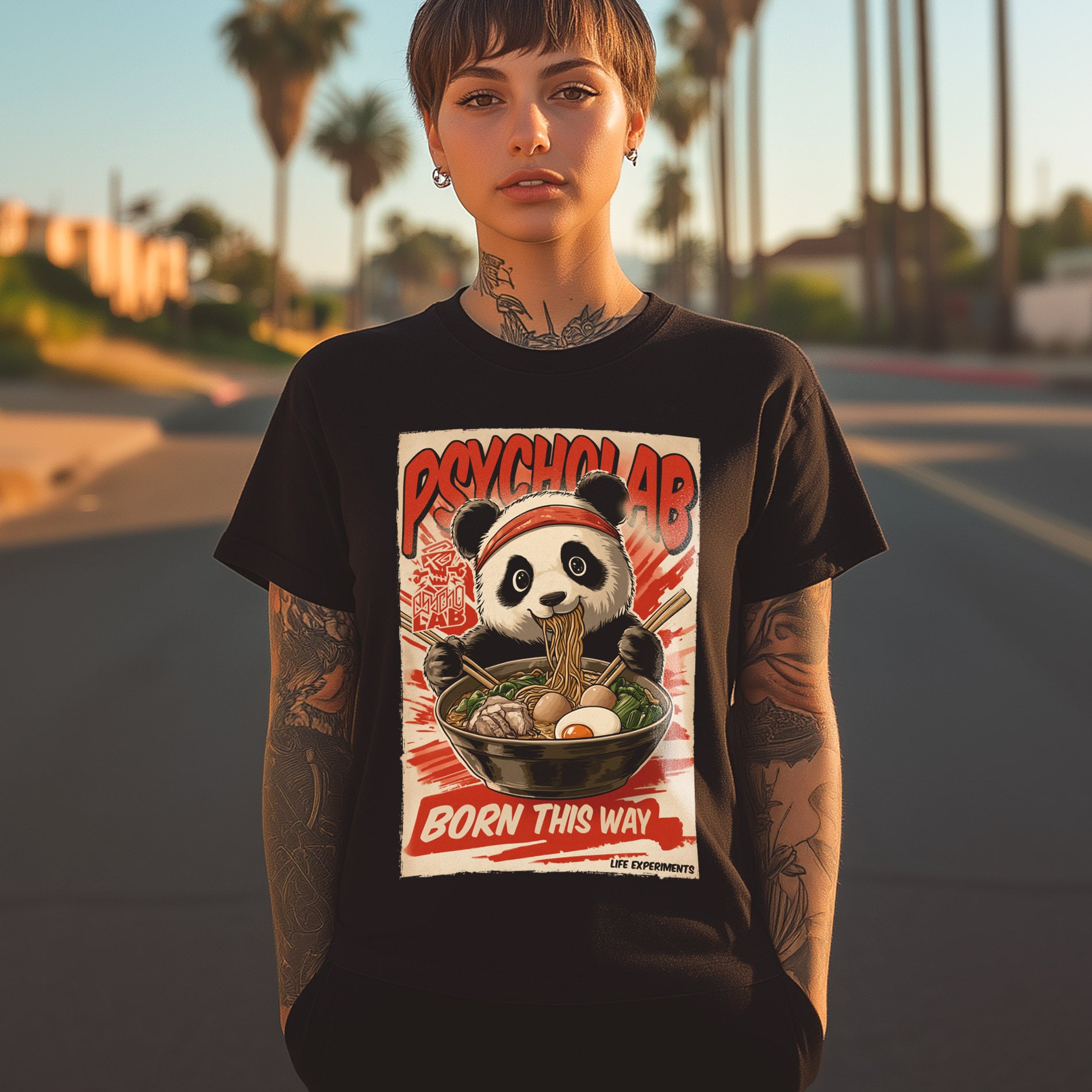 Women Shirt Panda black