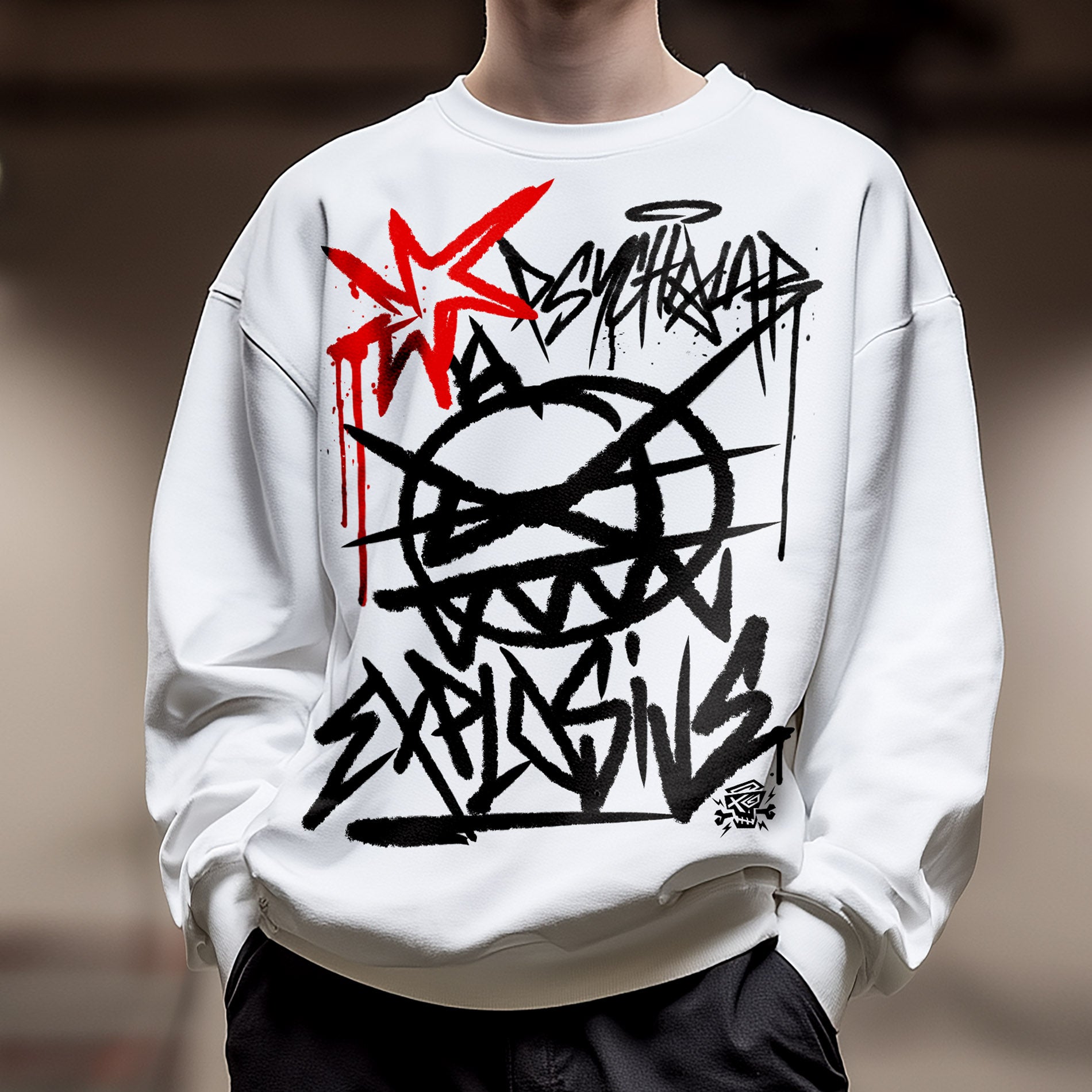 Explosive Streetwear Sweatshirt – Graffiti-Print aus Berlin