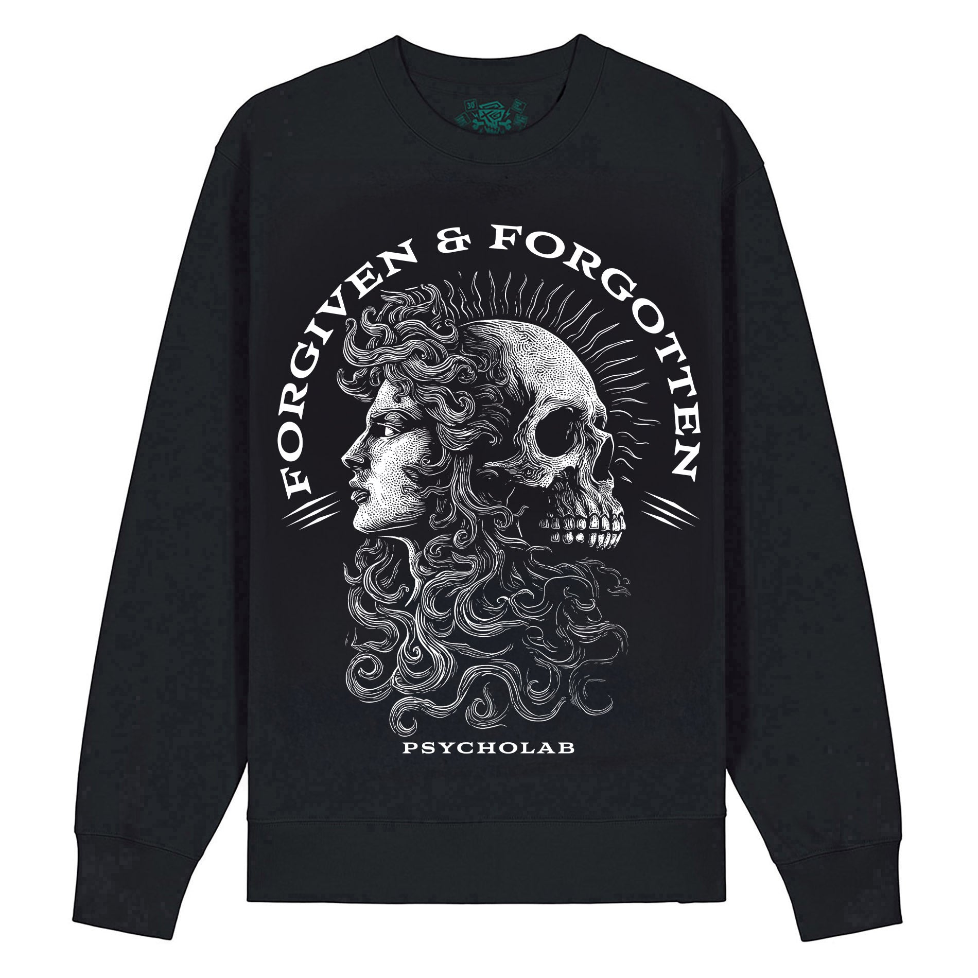 Forgiven Sweatshirt Black – Skull & Woman Dark-Art Statement