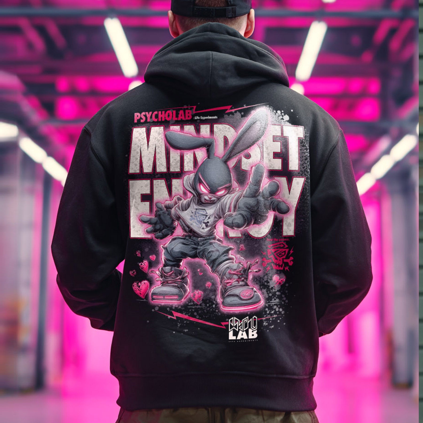 Rab Bit Hoodie Black – Graffiti Streetwear mit Mindset Energy