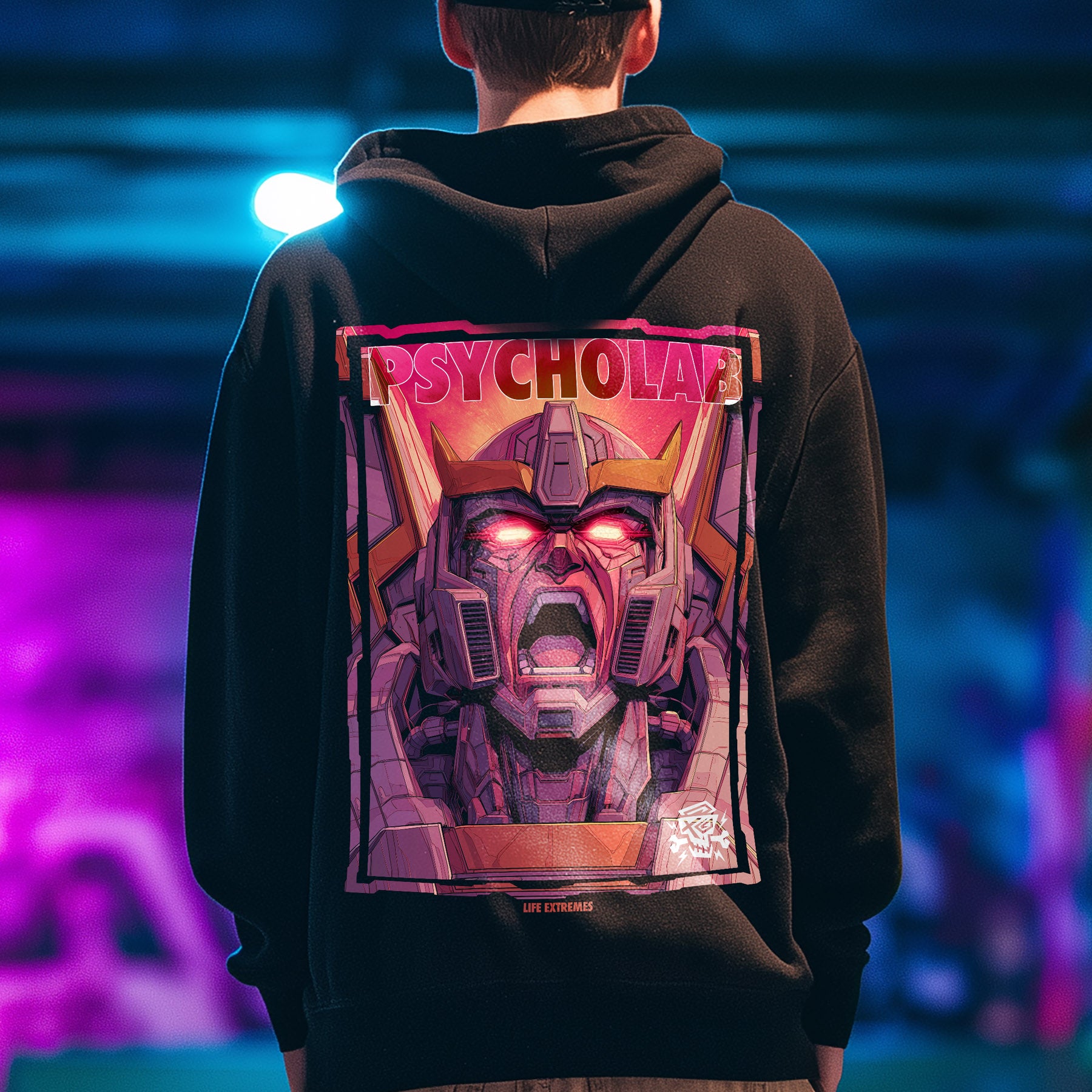 Screaming Robot Hoodie Black – Limitierte Cyberpunk Streetwear