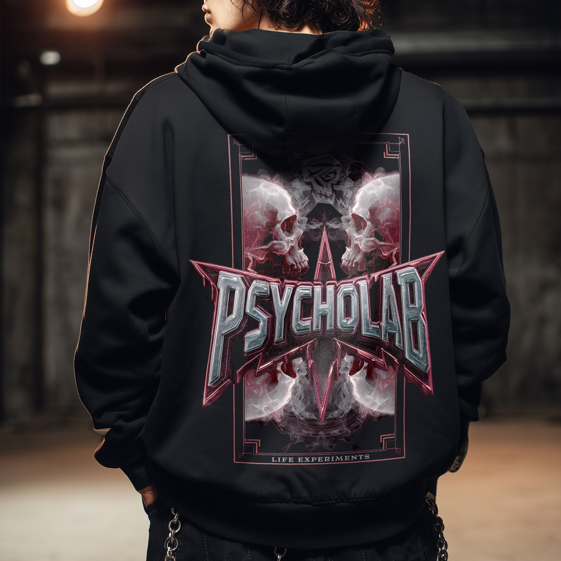 Rock Hoodie Black – Chrome Skull Streetwear Statement