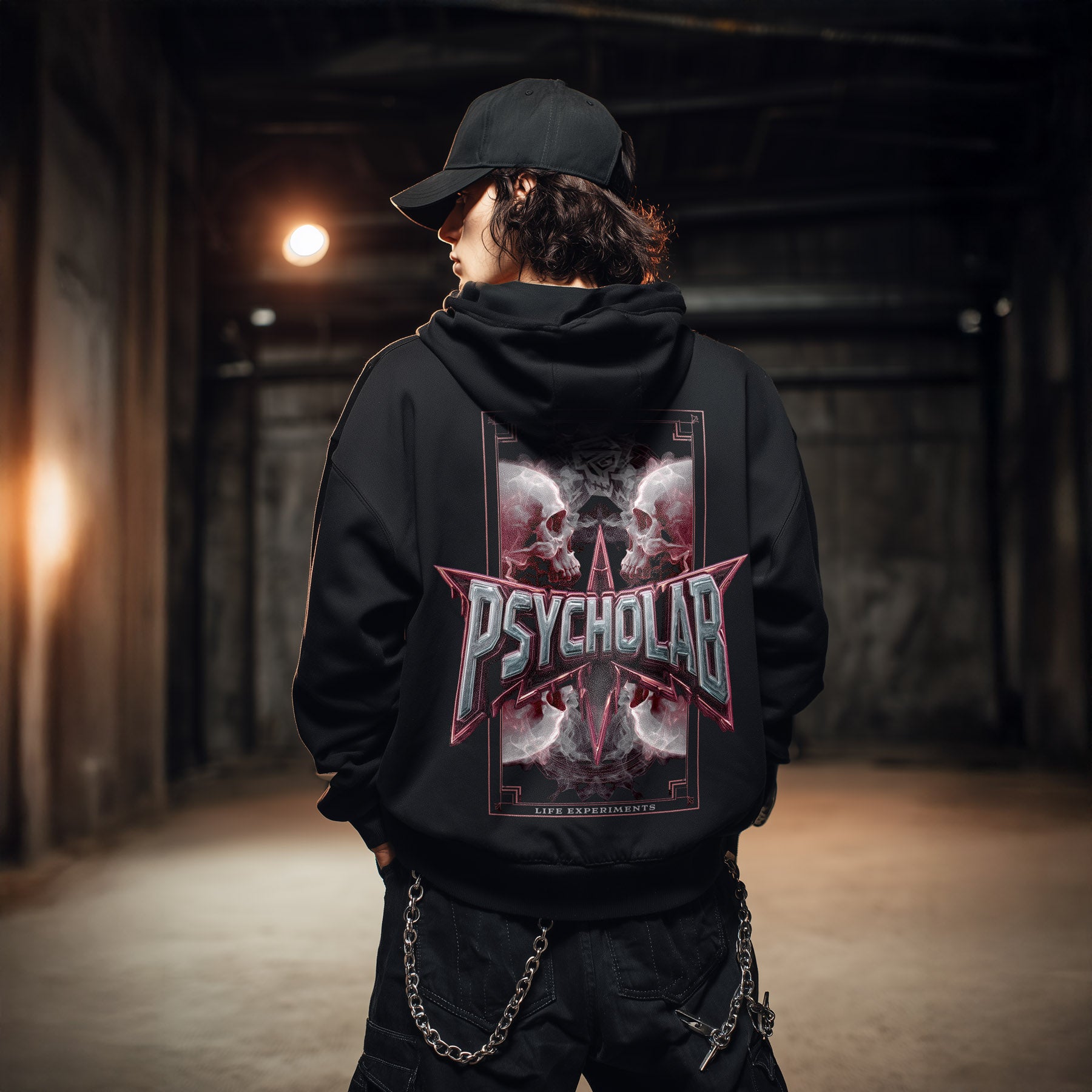 Rock Hoodie Black – Chrome Skull Streetwear Statement