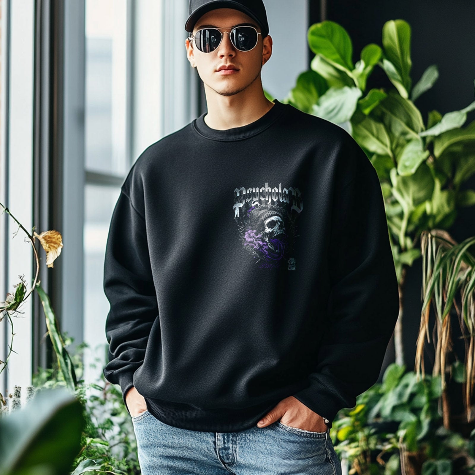 Sweatshirt Purple Black