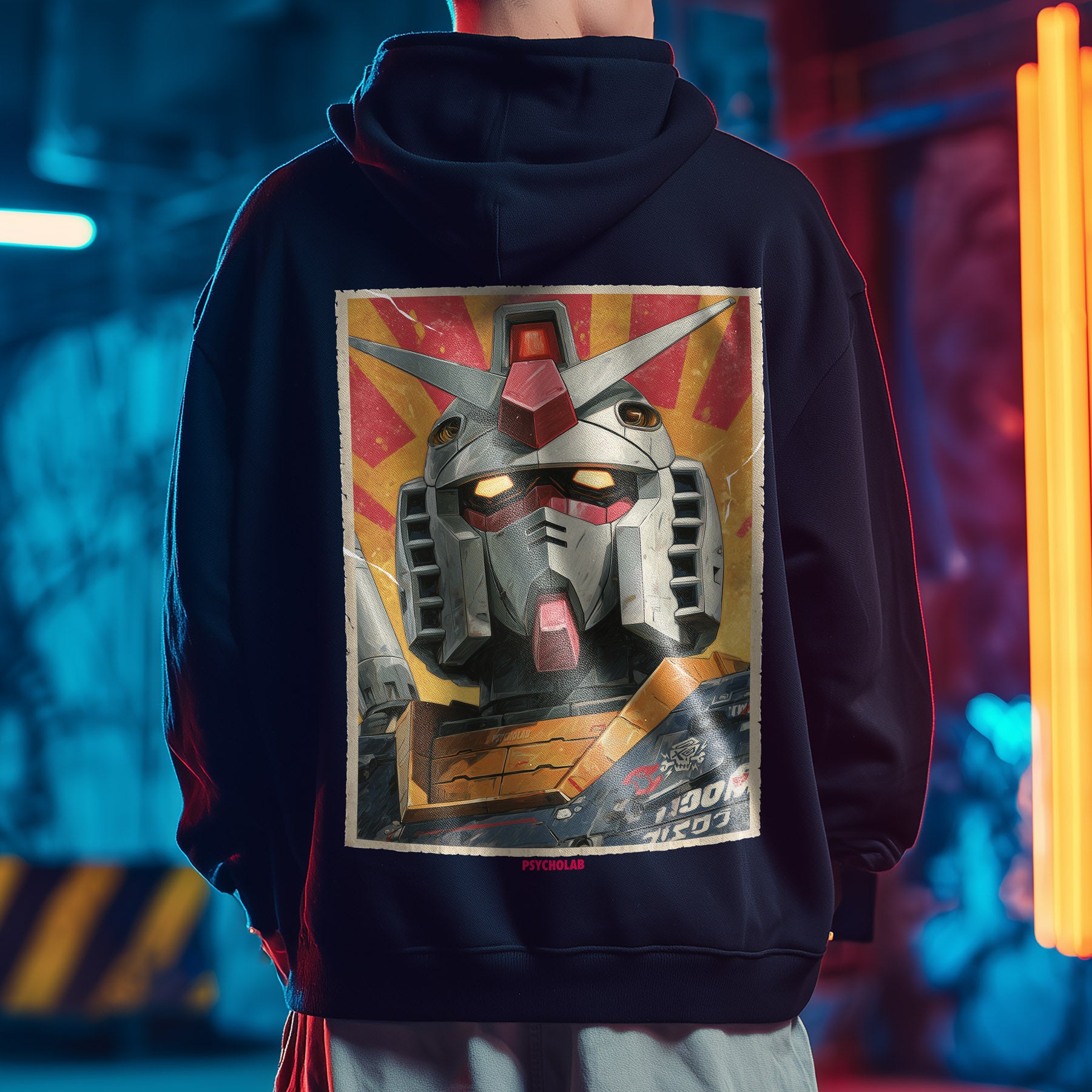 Robot Hoodie Black – Futuristischer Mecha-Style trifft Streetwear