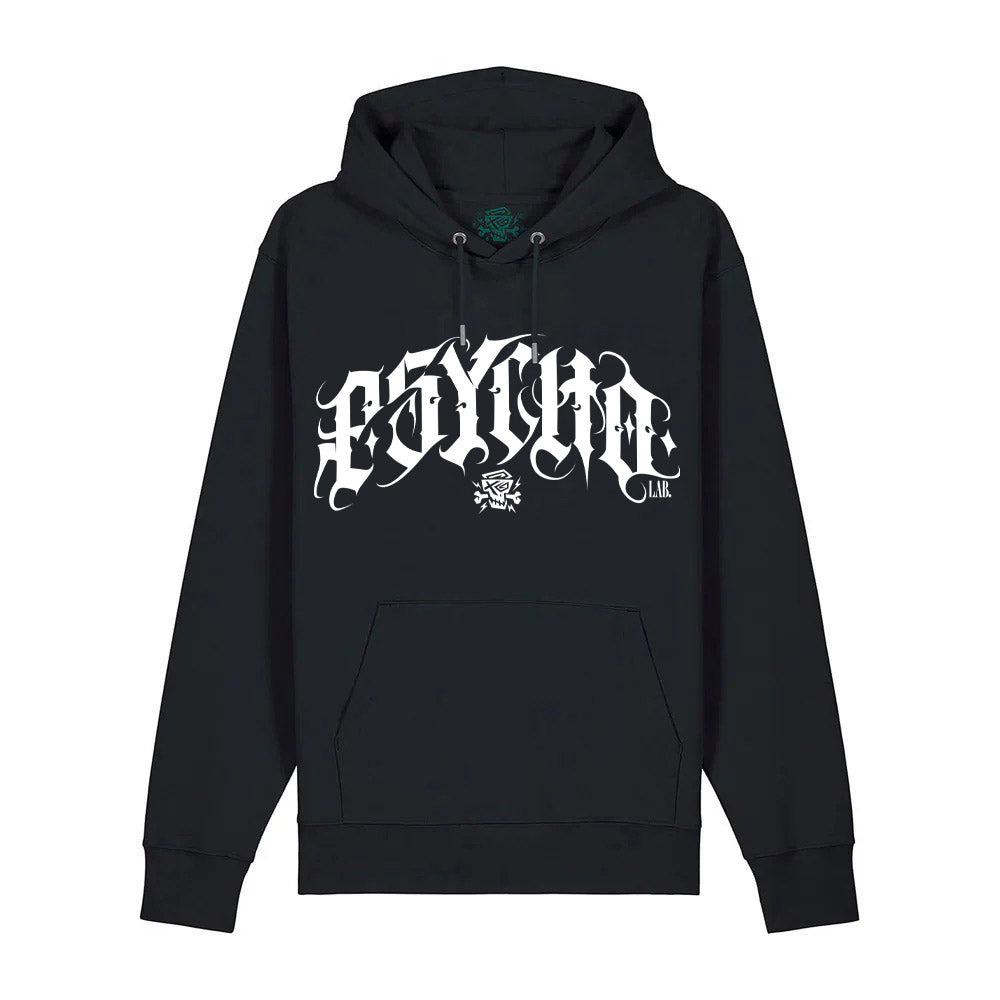 Calligraphy Hoodie Black – Gothic Streetwear Statement